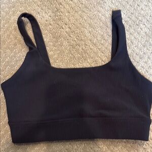 TSL Black Ribbed Crop Top